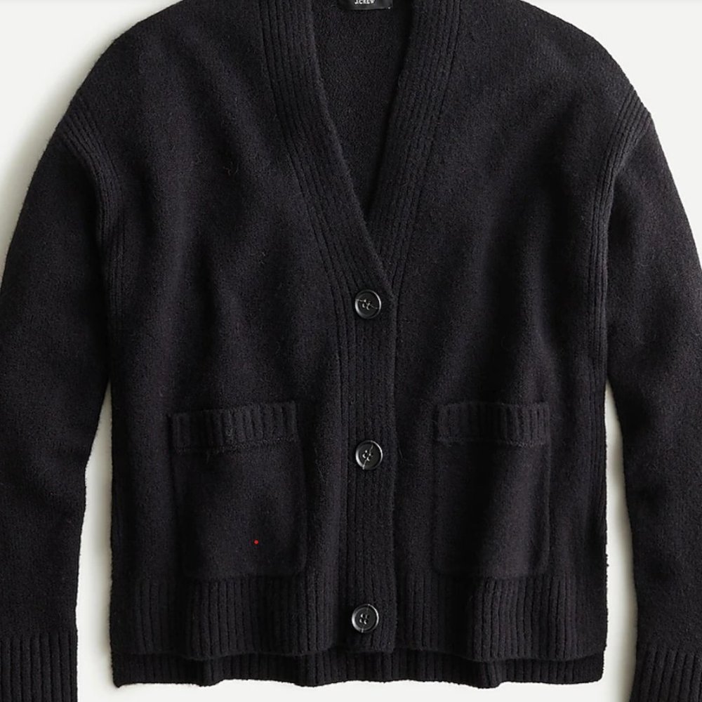 Cropped black J.Crew cardigan